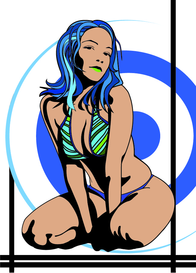 Illustration eine Frau in Bademode